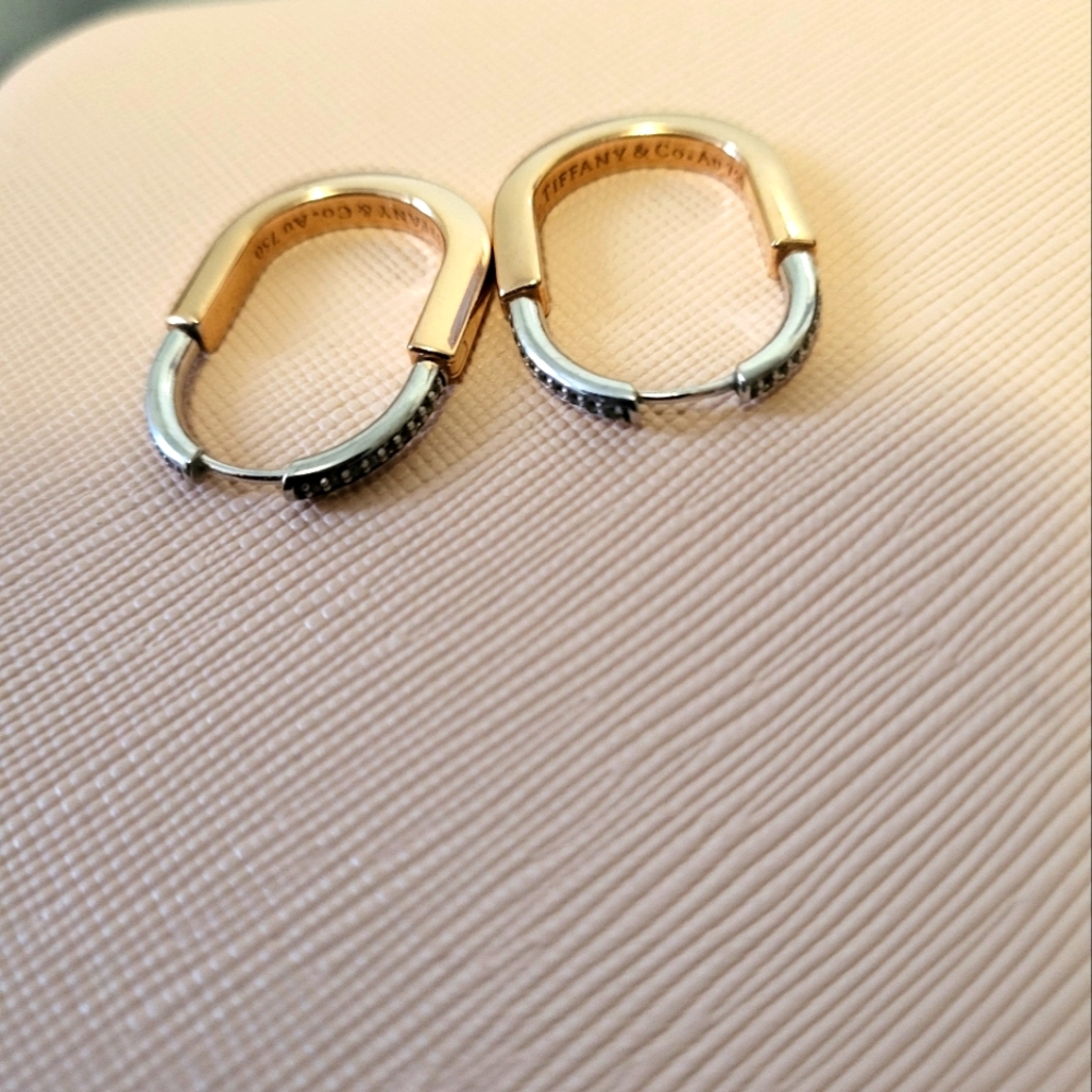 2 tones Rose and white gold in 18K earrings
